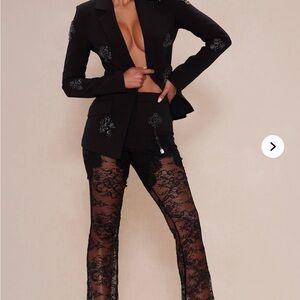 Elegant Black Lace Pants